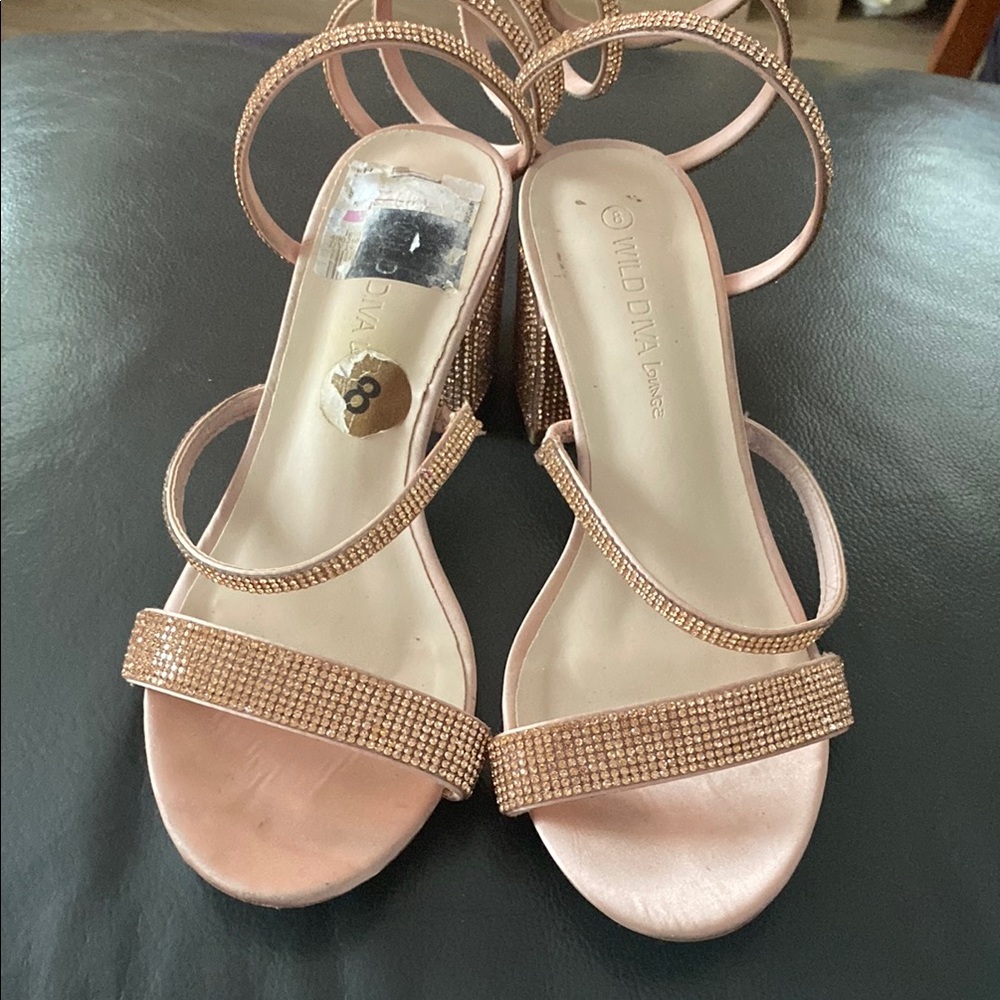 Wild Diva Pink Heels with Ankle Straps